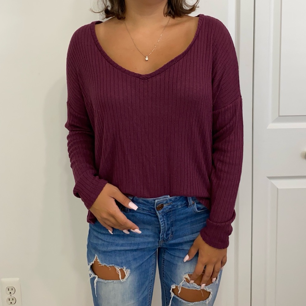 american eagle ribbed top